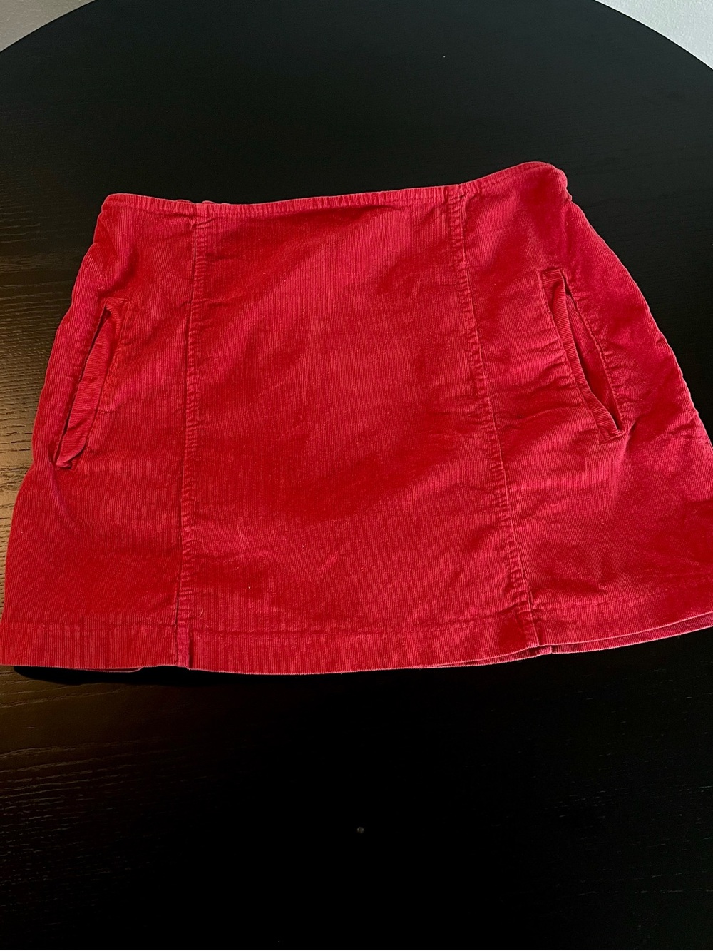 Red Corduroy skirt